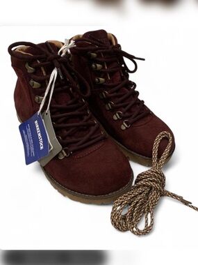 Birkenstock Jackson Women's Burgundy Suede Lace-Up Boots